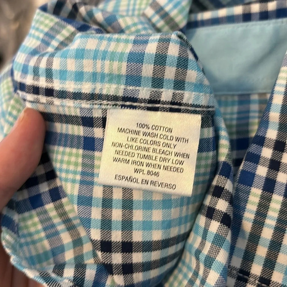 Club Room men’s blue plaid long sleeve button down shirt size small - Picture 8 of 8